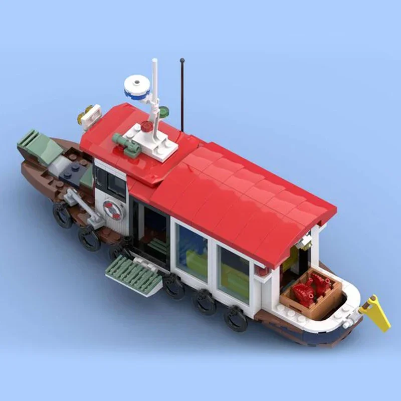 Фото Техническая модель корабля Moc Bricks, маленькая почтовая лодка, модульные строительные блоки, подарки, игрушки для детей, наборы «сделай сам», сборка модели №2