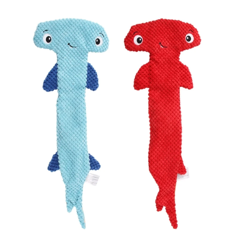 

Игрушка-жевательная пищалка в форме молотковой головы и акулы, мягкие очищающие массажные принадлежности для домашних животных, плюшевые ж...