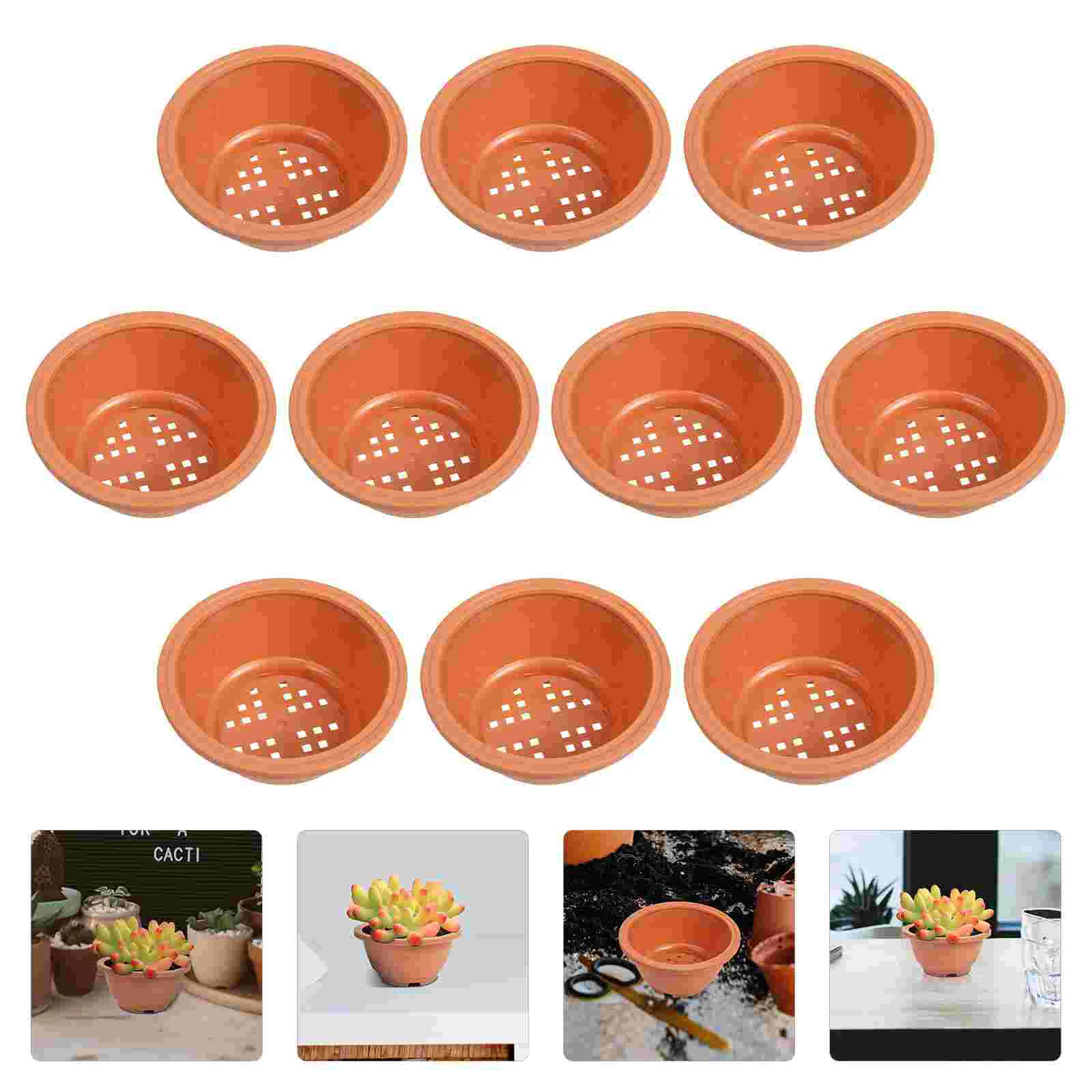 

10 шт., пластиковые цветочные горшки