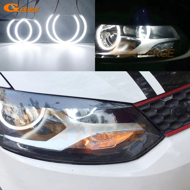 

For Volkswagen VW Fox CrossFox 2010 2011 2012 2013 2014 Ultra bright SMD LED Angel Eyes halo rings kit Day Light Car styling