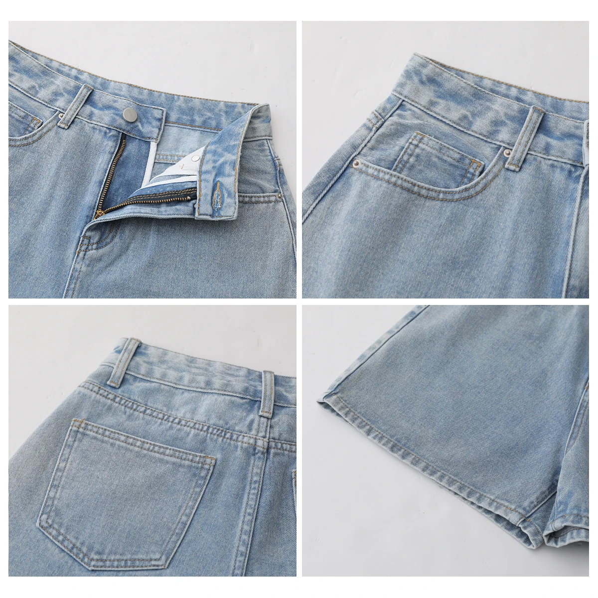 CHIC VEN Women's Shorts Korean Casual High Waisted Loose Pants A-line Blue Denim Jean Pants Short Trousers Female Summer 2023