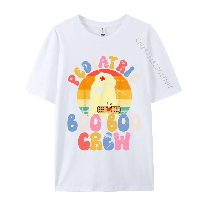 Groovy Ghost Halloween Pediatric RN Медсестра Boo Crew Топы Рубашки Футболки Geek Funky Повседневная