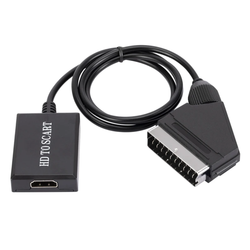 Адаптер TABLLYUGE HD 1080P HDMI вход на выход SCART Видео Аудио преобразователь для HDTV DVD Sky Box