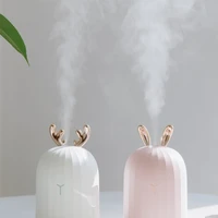 ultrasonic air humidifier 220ml usb mist maker with led light cute rabbit deer small sprayer white and pink