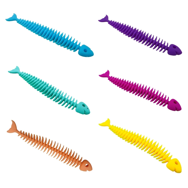 

Squishy Fish Bone Bubble Fidget Sensory Toy Squeeze Sensory Slow Rising Spinner Table Game Rainbow Color Design