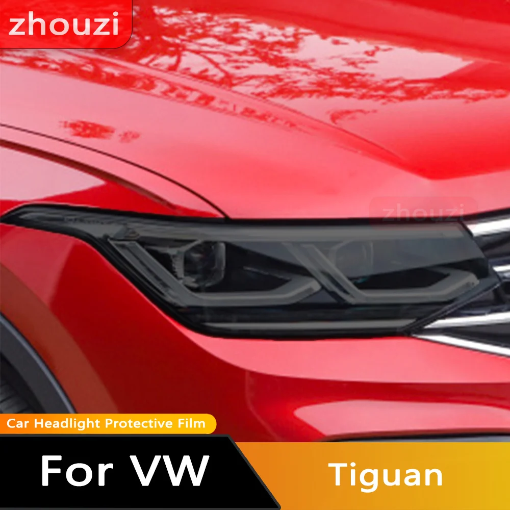 

Car Headlight Protective Film Transparent Black TPU Sticker For Volkswagen Tiguan VW Facelift 2017-2019 2020-Present Accessories