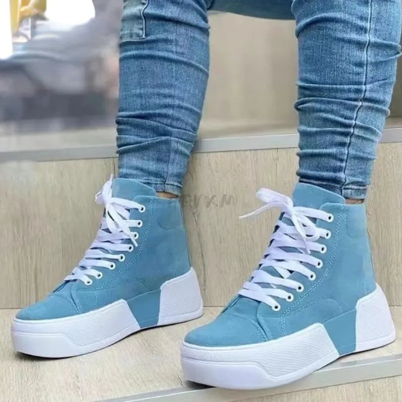 

Новые женские ботинки, женская обувь на массивном каблуке и платформе с круглым носком, джинсовые женские ботильоны, джинсовые повседневны...