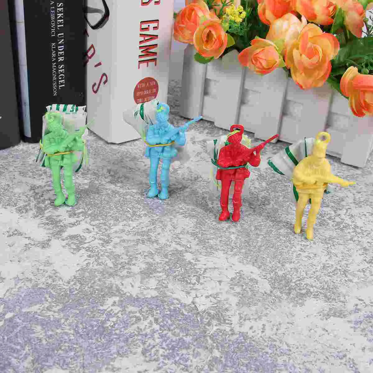 

10pcs Parachute Paratrooper Parachute Man Parachute Action Figure Parachute Man Figure Garden Games for Kids