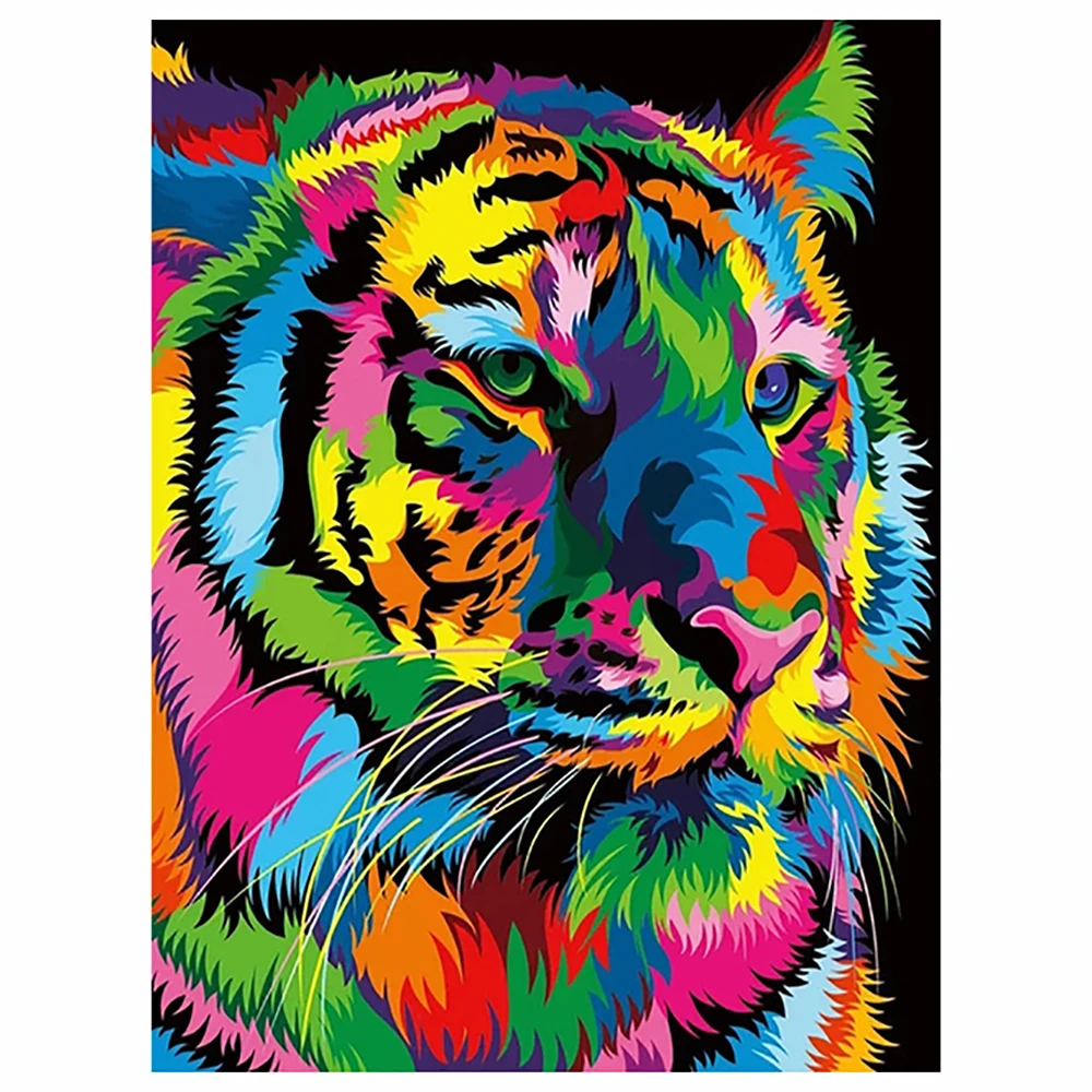 

KamyYi 5d Diamond Painting Colorful Tiger Mosaic Handmade Full Square/Round Diamond Embroidery Home Decoration