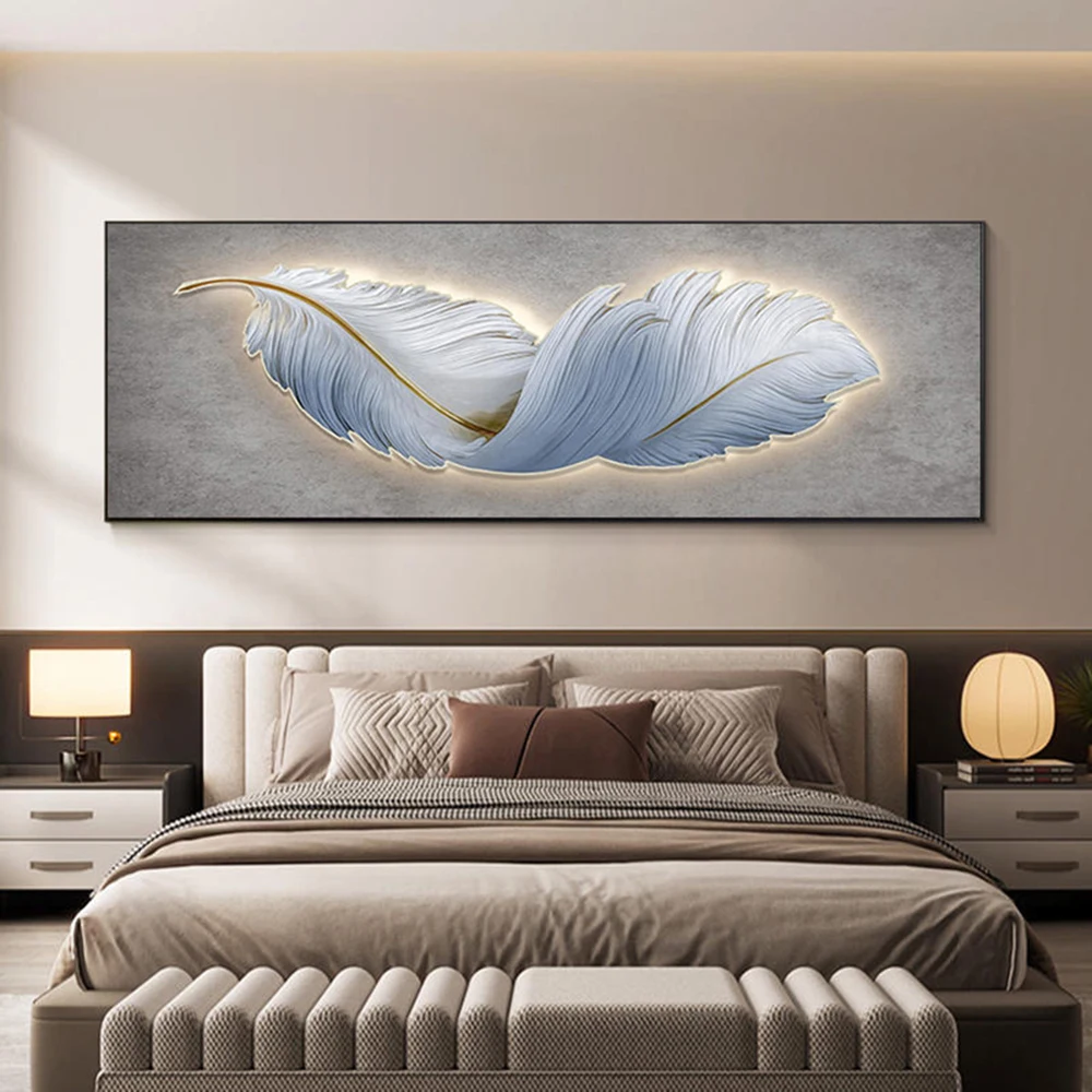 

Abstract Feathers Canvas Art Scandinavian Paintings Prints Feather Decoration Picture Living Room Nordic Home Decor Wall Poster