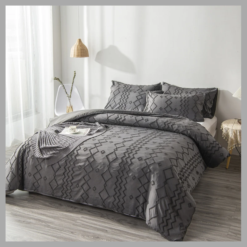 

Bohemia Queen Duvet Cover Set King Size High Quality Crafts Cut Flowers Single Double Bedding Set Boho Durable King Size Bed Set