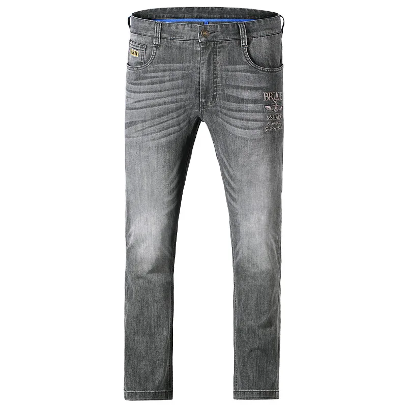 Bruce&Shark New Summer Men's Jeans Stretching Cotton Straight Casual  Fashion Denim Jeans men's pants Super Quality big size 42