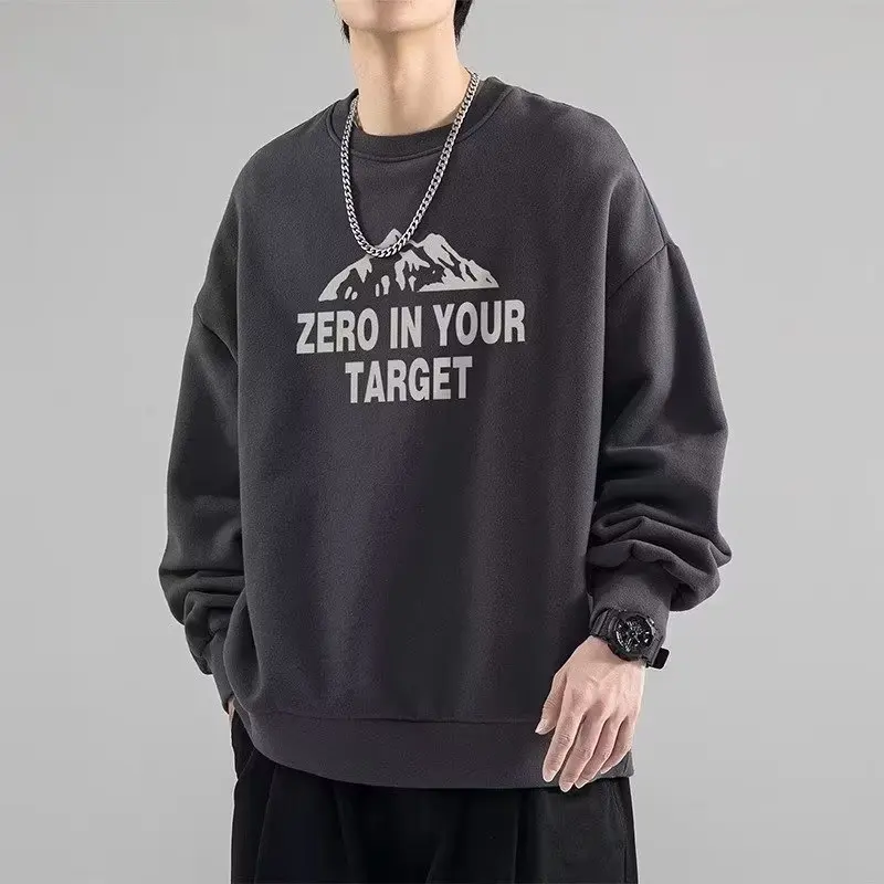 Хлопковая мужская толстовка Высококачественная футболка с длинным рукавом и