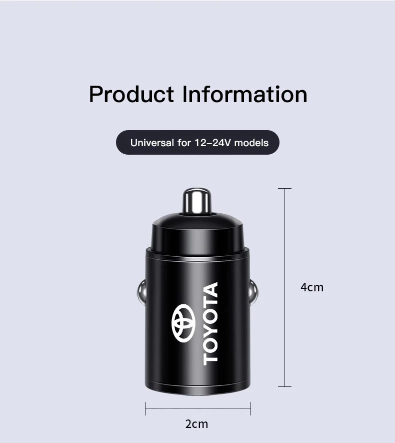 

Автомобильное зарядное устройство 100 Вт USB Type-C, быстрая зарядка прикуривателя для Toyota GRsport Hilux Aygo Yaris Corolla Rav4 CHR Auris Cruiser