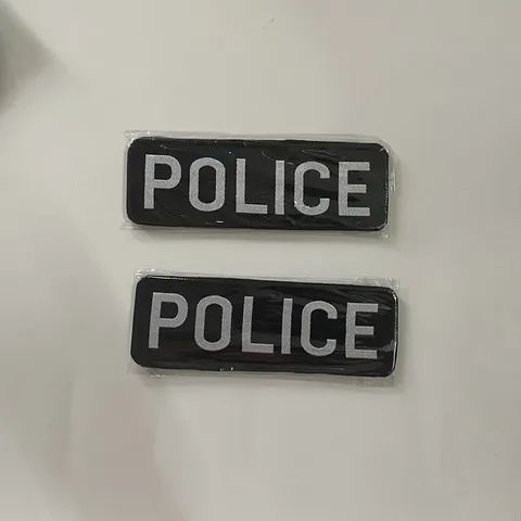 2 pcs Police Patches  14.5x5cm Reflective Police Patch  for Bag, Hat,Uniforms Vest  Jacket,  Tactical Applique Patches