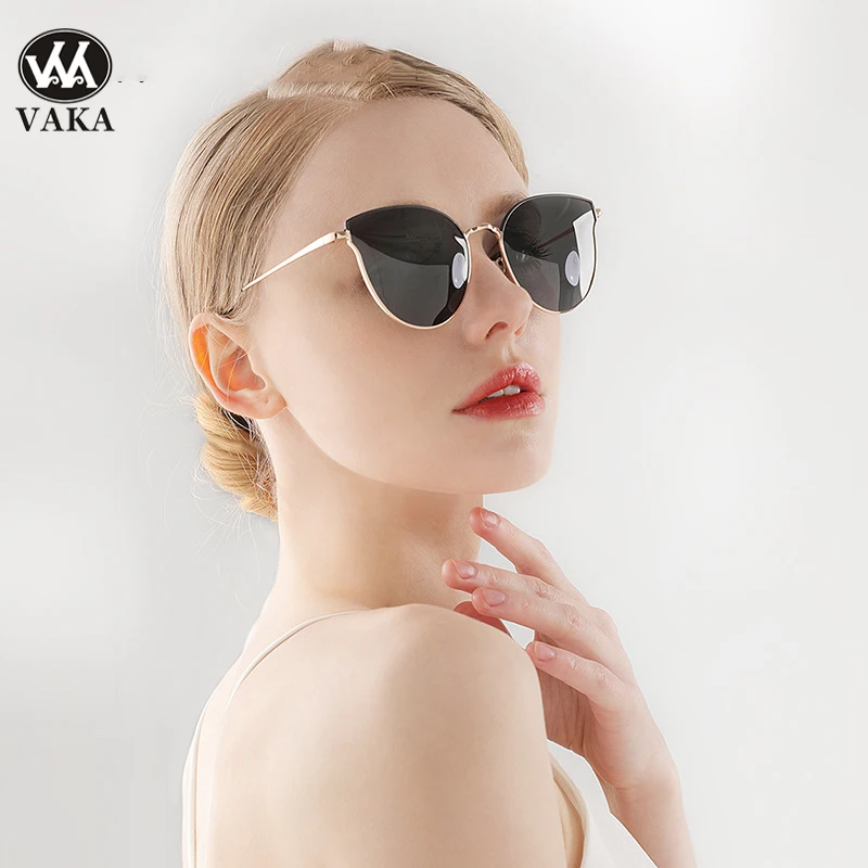 

Brand Metal Women Polaroid Sunglasses UV Protection Anti-Glare Lenses Polarized Driving Sun Glasses Big Frame Cat Eyes