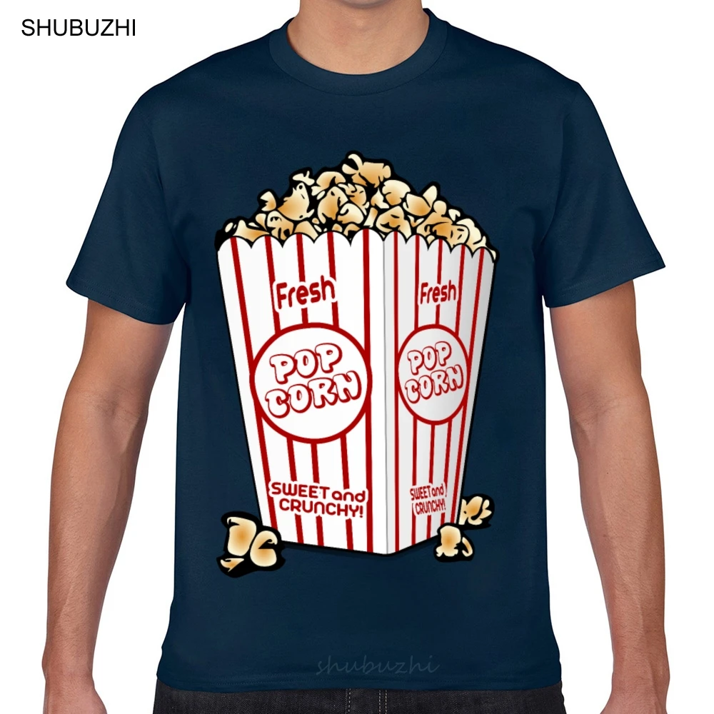 

Tops T Shirt Men popcorn Humor White Custom Male Tshirt male brand teeshirt men summer cotton t shirt