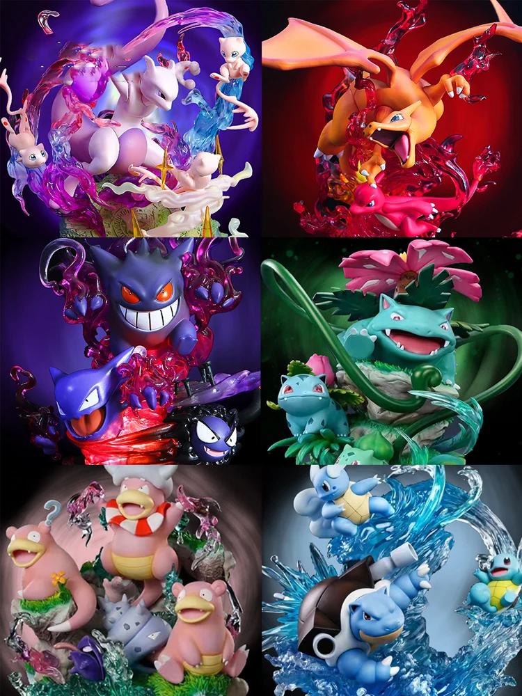 

Pokemon Anime Figure Gk Eevee Mewtwo Gengar Venusaur Pokemon Evolution Group 26cm PVC Action Figure Collectible Model Toy Gift