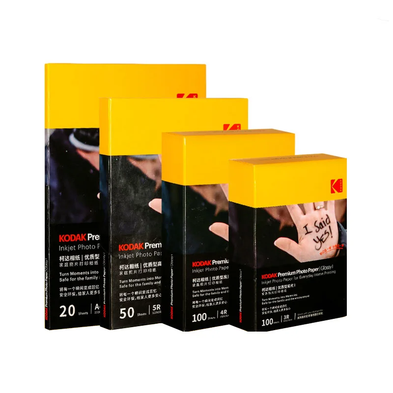 

Original Kodak Premium High Gloss Photo Paper 3R/4R/5RA4 Printer Color Photo Paper Inkjet Printing 5/6/7 Inch For Epson/HP Print