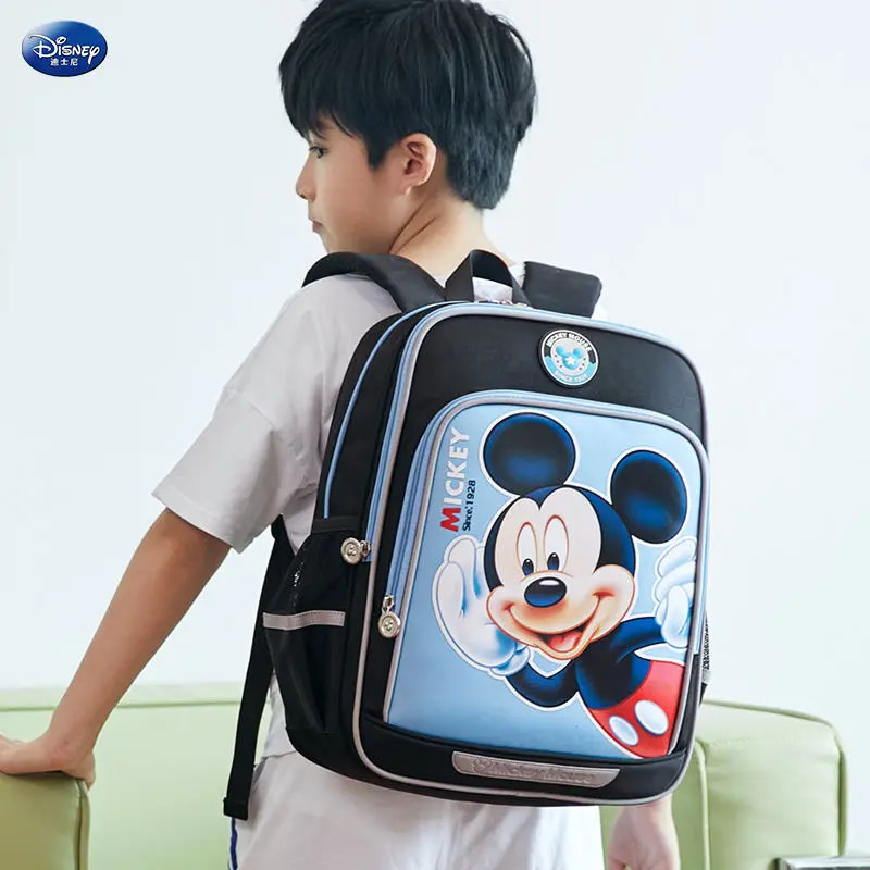 Disney schoolbag primary school boys and girls, Mickey backpack, 6-12 years old, load reduction and spine protection children