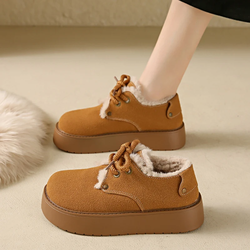 Женская обувь 2024 лоферы на меху сабо платформе новые зимние криперы ботинки