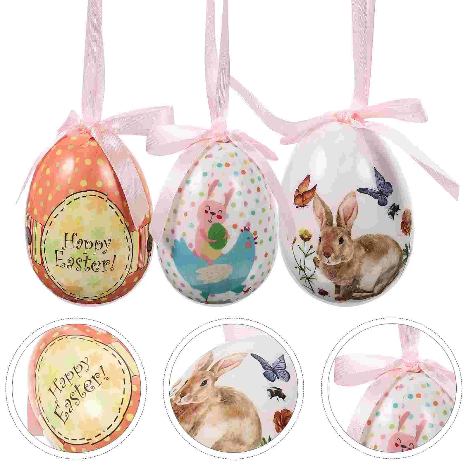 

Easter Egg Ornaments Eggs Hanging Tree Decorations Basket Party Decoration Filler Ornament Centerpieces Toys Craft Foam Pendants