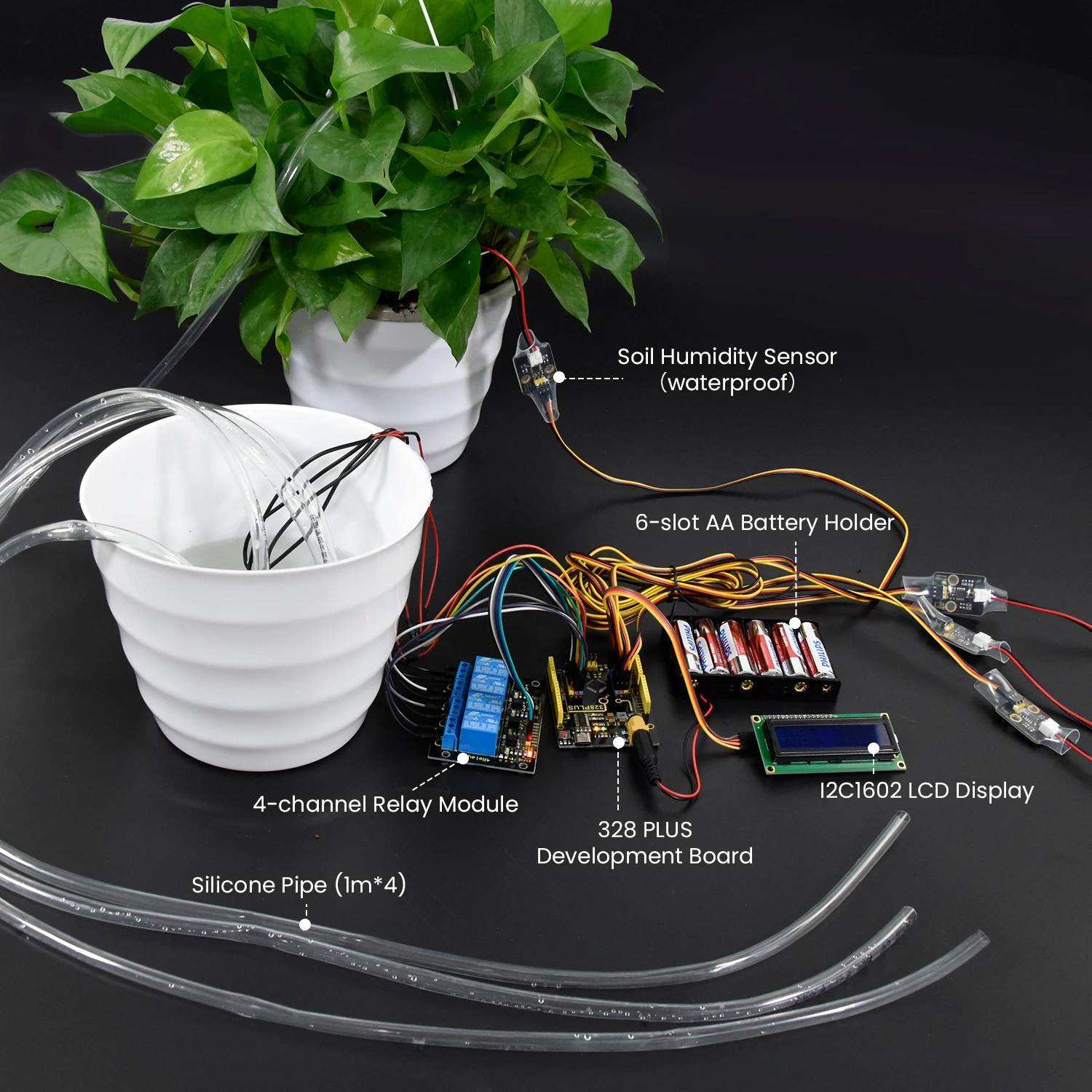 Keyestudio DIY Electronic Watering Kit Sensors Module Kit Smart Automatic Watering Device For Arduino STEM Education(7 Projects)