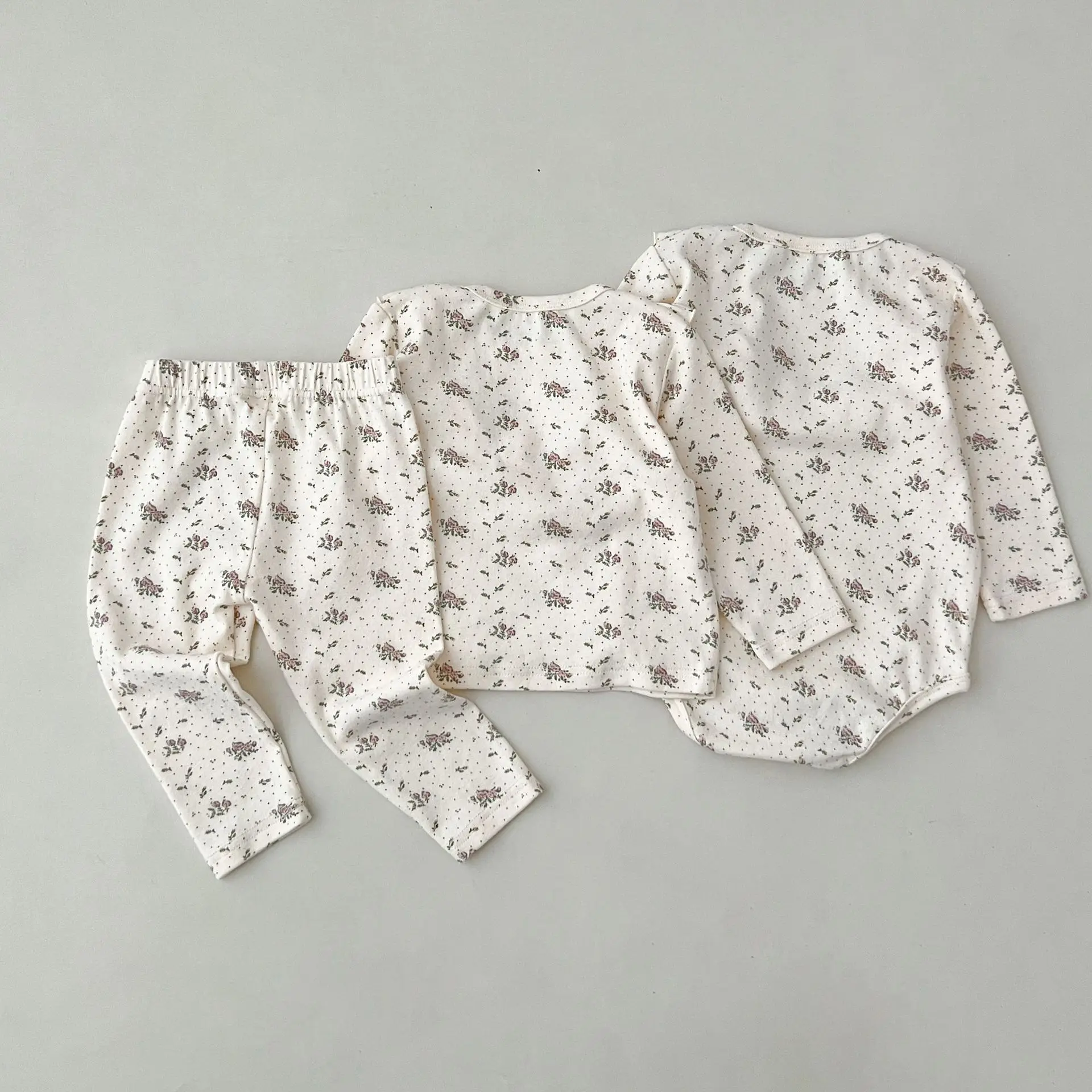 

Осенняя домашняя одежда для младенцев, пижамный комплект с оборками, топы с цветочным принтом для маленьких девочек + штаны, пижамы, комплект из 2 предметов, Детский Повседневный хлопковый костюм для сна