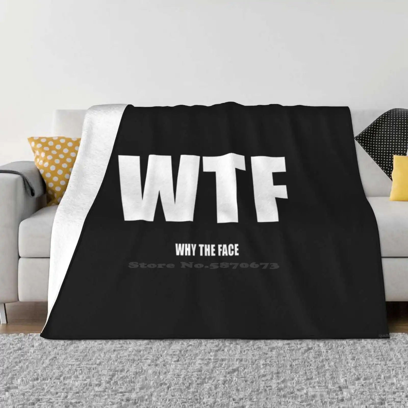 Wtf: почему лицо (черный) мягкое теплое покрывало Wtf почему лицо современная семья Фил Данфи смешная Цитата комедия Крутой Папа