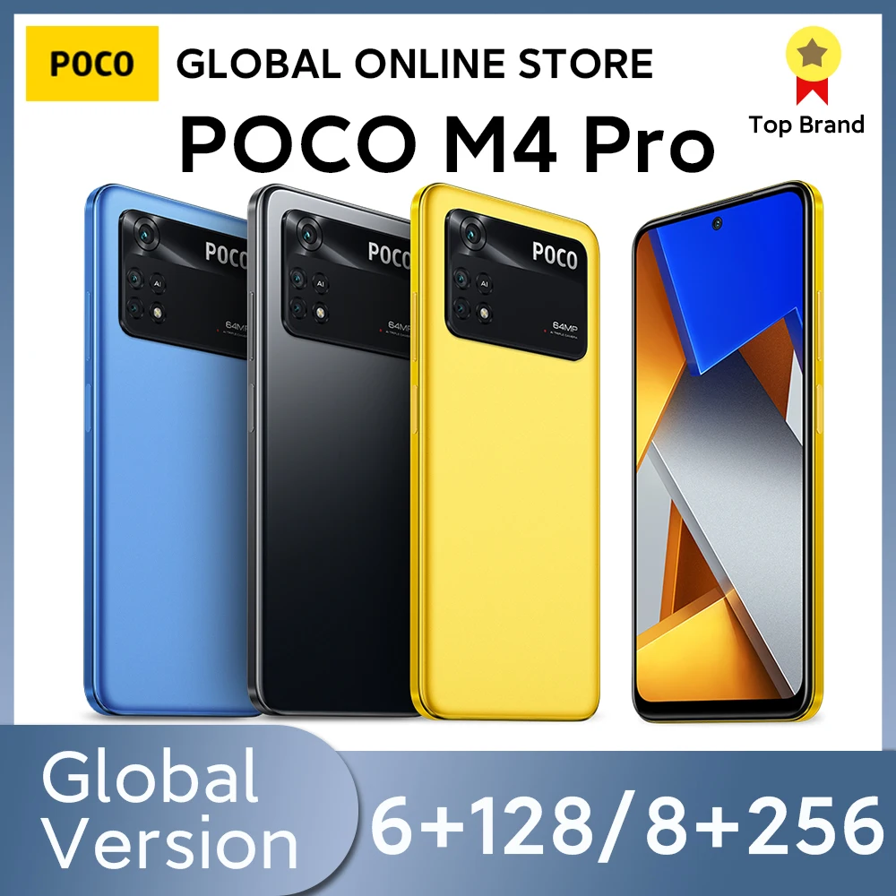 

Global Version POCO M4 Pro 4G Smartphone 6GB 128GB/ 8GB 256GB NFC Helio G96 Octa Core 33W Pro 64MP Camera 90Hz AMOLED DotDisplay