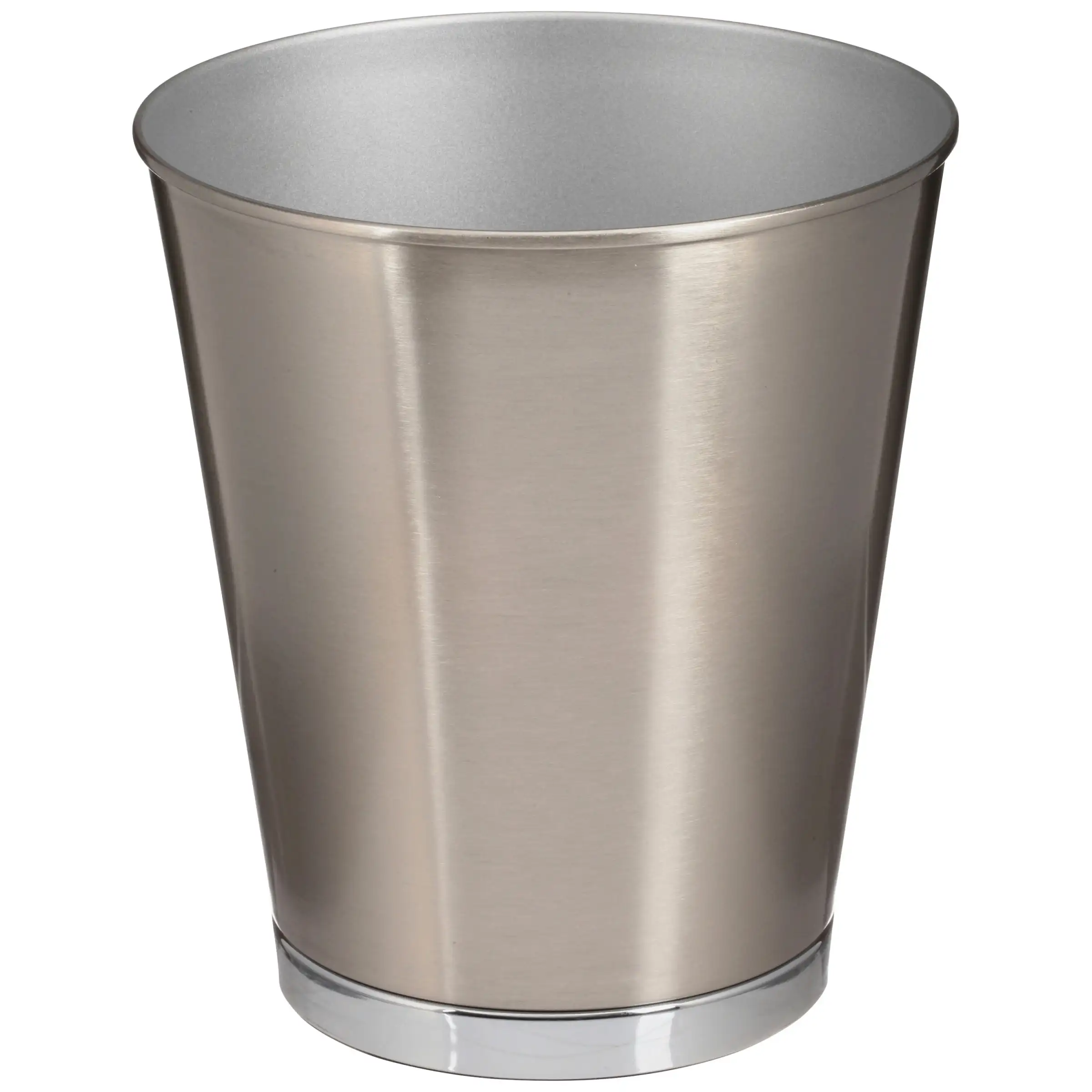 

Two-Tone Metal Wastebasket, Silver