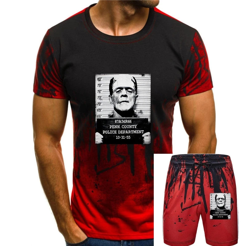 

Women Frankenstein Mug Shot Blk Shirt Punk T Shirt Fashion Short Sleeve O Neck Wholesale Girl T Shirt 2020 Summer Female