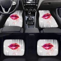 abstract women lips pattern car floor mats for front and rear soft durable auto floor car mats 4pcs full set universal