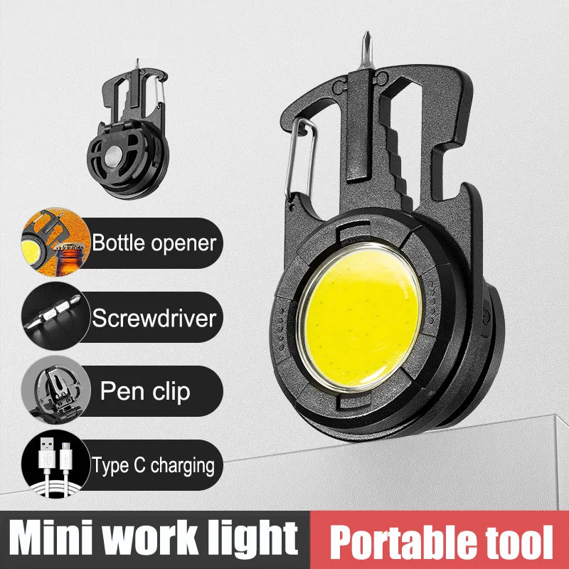 

Миниатюрный перезаряжаемый светодиодный фонарик с брелоком, светильник рабочий светильник с зажимом для ручки, инструменты для самообороны, для ночного охоты, кемпинга