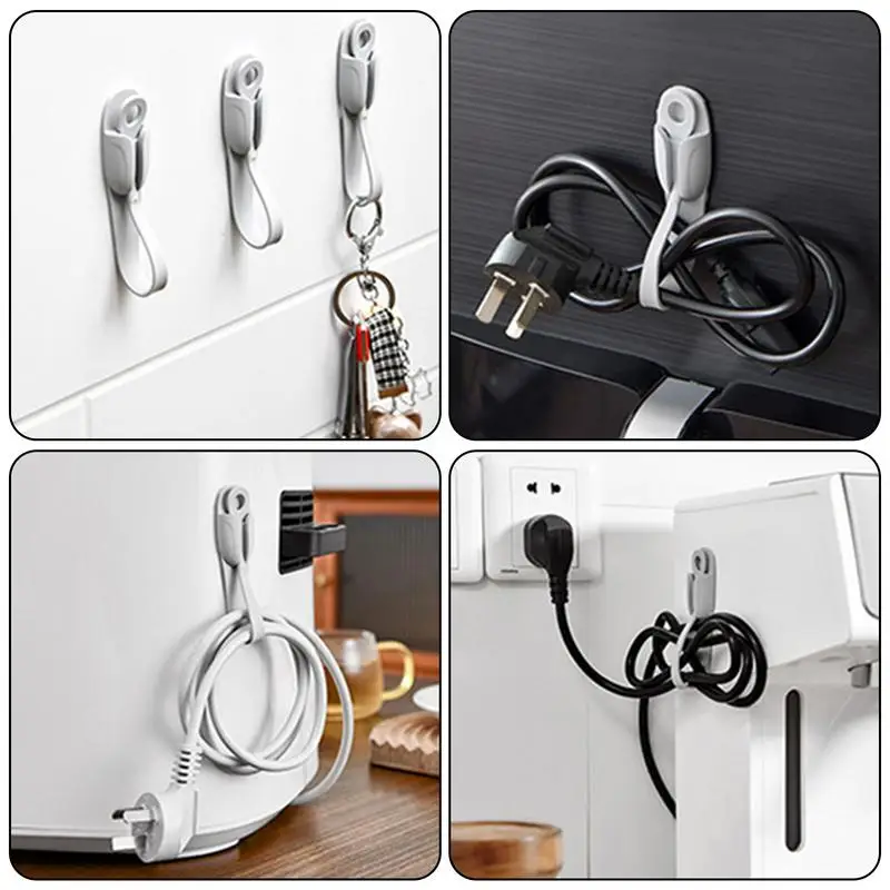 otrzebujesz uchwytu na przewód urządzenia Silikonowy uchwyt Przyklejany organizer urządzenie z haczykiem Oszczędność miejsca Zarządzanie