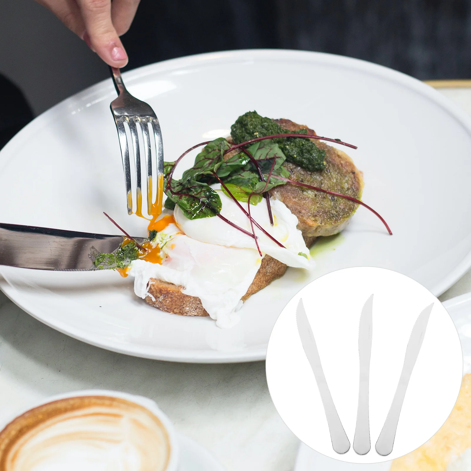

3 Pcs Tea Spoon Teaspoon Set Metal Dinner Espresso Spoons Cake Set Steak Table Cocktail Forks Messer