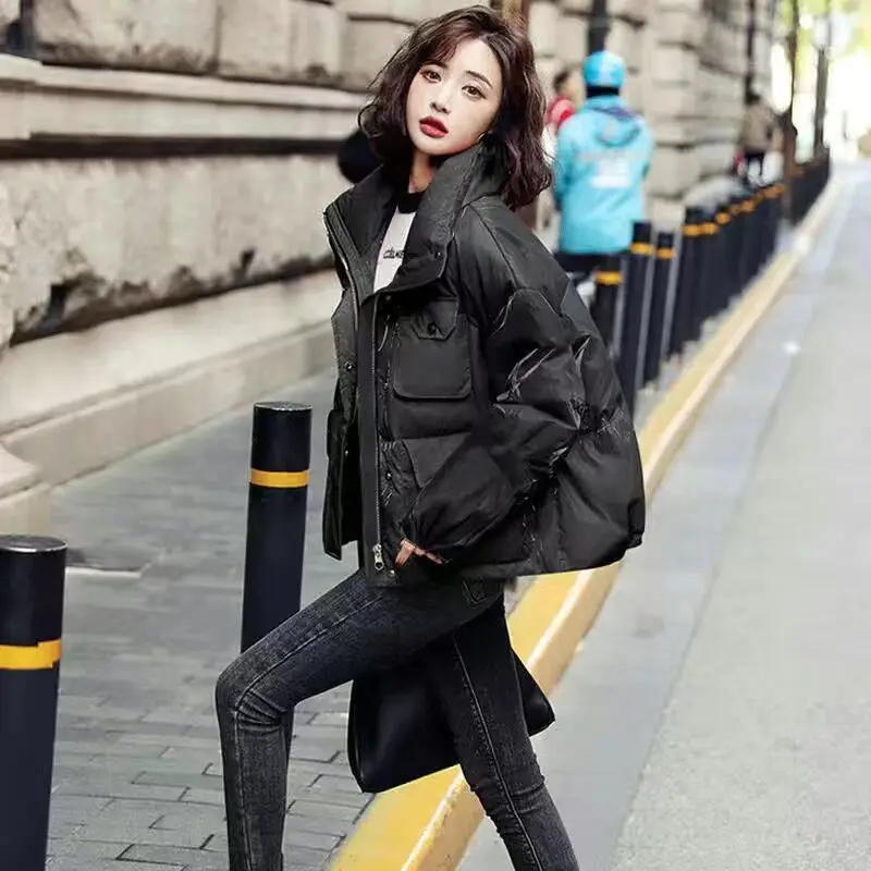 Winter Women Jacket Long Sleeve Puffer Jacket Zipper Warm Cotton Jacket Parka Thicker Coat High Quality Korean Fashion Overcoat