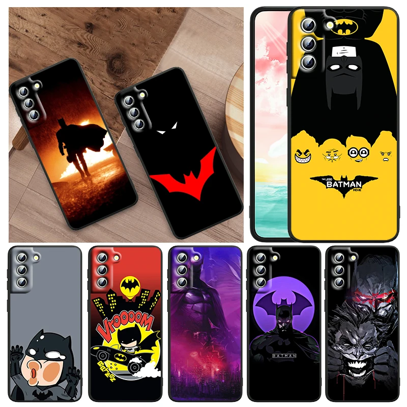

Cartoon Cool Batman Art For Samsung Galaxy S22 S21 S20 FE Ultra Pro Lite S10 5G S10E S9 S8 Plus S7 Edge Black TPU Phone Case