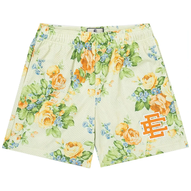 New Summer Eric Emanuel EE Basic Mesh Short Classic Floral Printed Gym Shorts Men's Basketball Sports Beach
