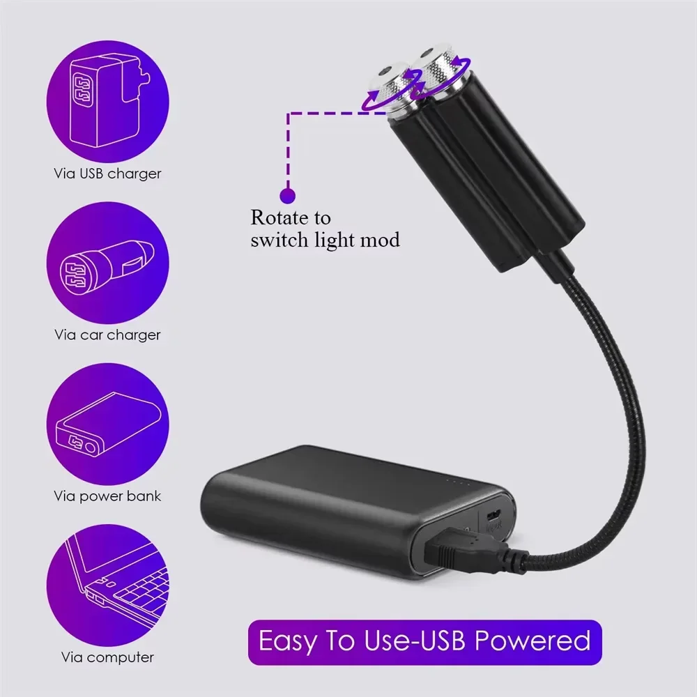 Фото USB двойной головной светодиодный ночник звездного неба с питанием от USB Galaxy Star проектор атмосферная лампа для авто на крыше комнаты декор потолка №4
