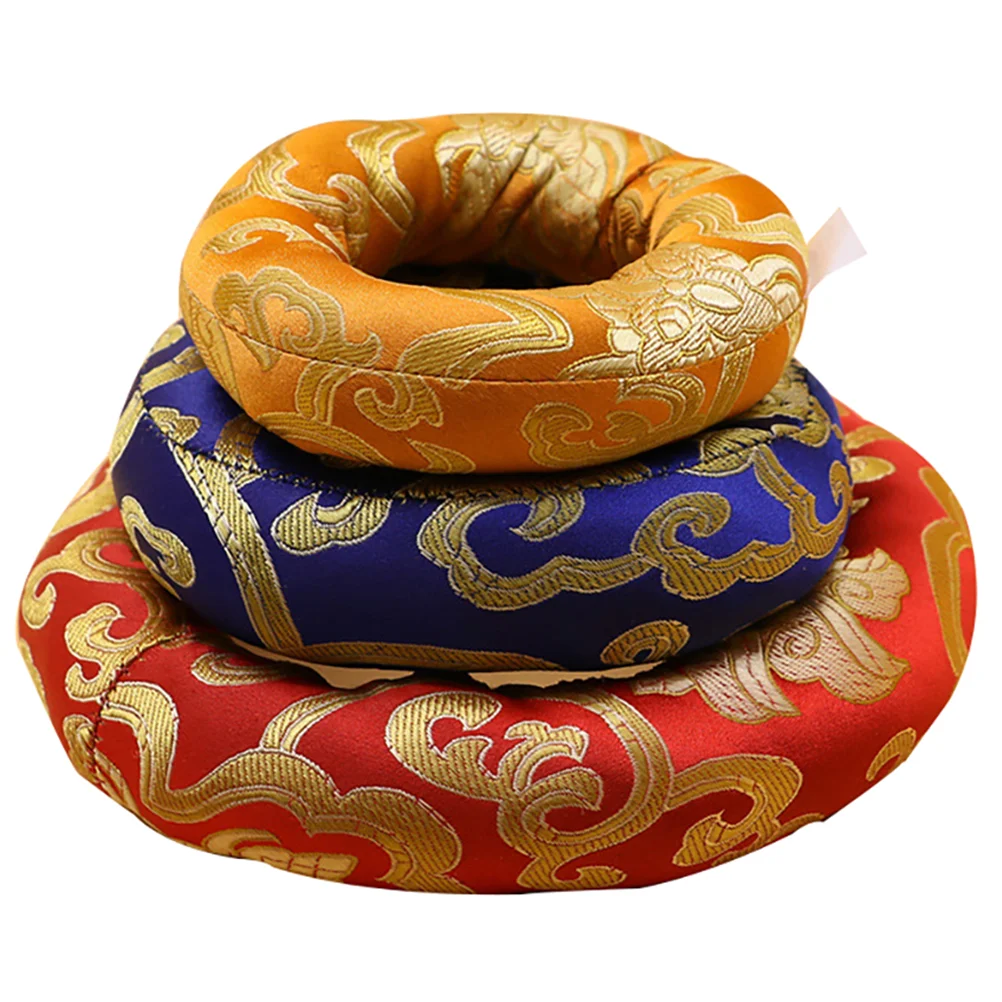 

Bowl Singing Cushion Tibetan Pillow Ringsound Mat Silk Meditation Pad Holder Bowls Brocade Chakra Rubber Gong Stand Gift Yoga