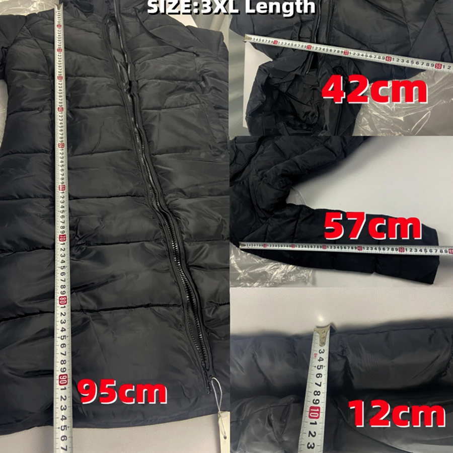 Mid-length Cotton Padded Basic Solid Slim Coat Winter Women Warm Thick Outwear Oversized 5XL Overcoat Snow Wear Jacket Sobretudo