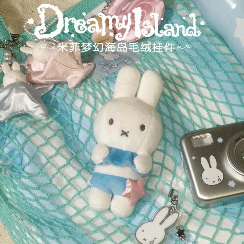 Фото Новая серия Miffy Dream My Island: кавайный брелок-кролик, мягкая плюшевая игрушка, украшение для сумки, летний подарок, в наличии. №1
