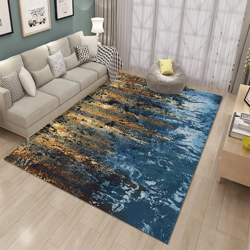 

Nordic Ins Wind Crystal Velvet Full Large Carpet Abstract Ink Decoration Living Room Floor Mat Bedroom Fashion Bedside Blanket