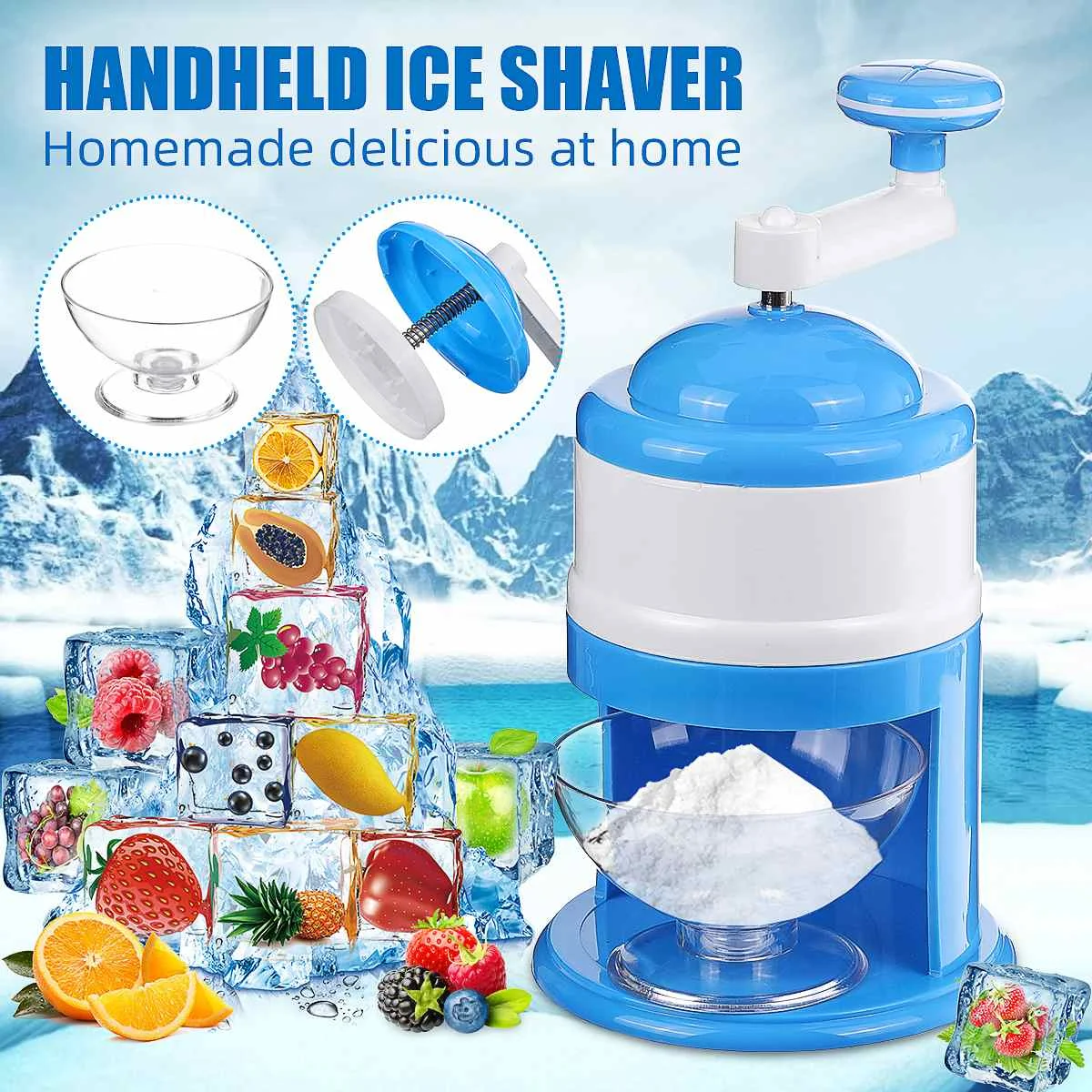 Shave Ice Machine Smoothie Maker Household Kitchen Bar Ice Blender Drink Tool