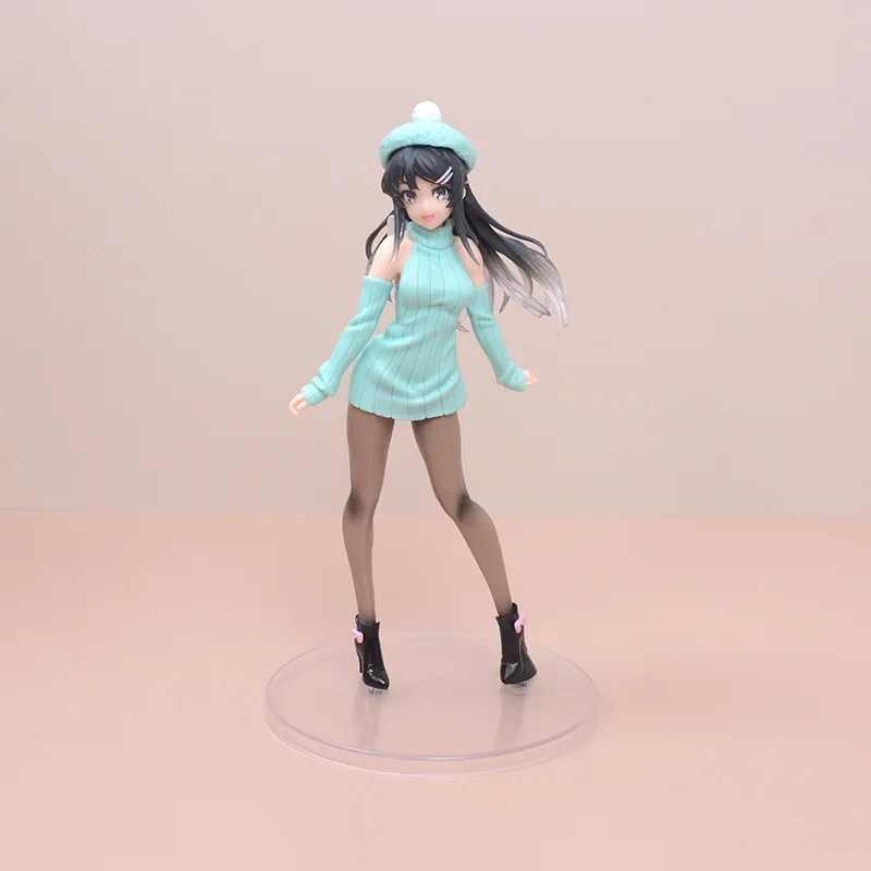 

1 Pcs Lovely Anime Rascal Does Not Dream of Bunny Girl Senpai Sakurajima Mai PVC Standing Model Sweater Dress Action Figure Toys