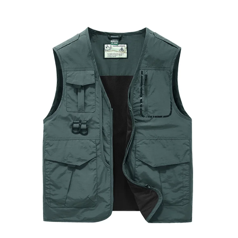 

Men Outdoor Vests Multi-functional Multi-pocket Tooling Mesh Quick-drying Breathable Vest 2023 Spring Summer New Male Waistcoat