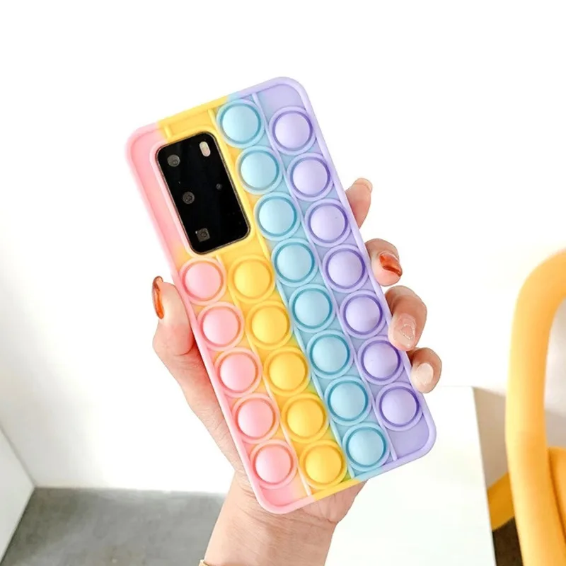 

Popit Fidget Toys Silicone Case For Samsung Galaxy S21 S20FE S10 S22 Plus Ultra Cover for iphone A32 A22 A13 A52 A71 A51 A33