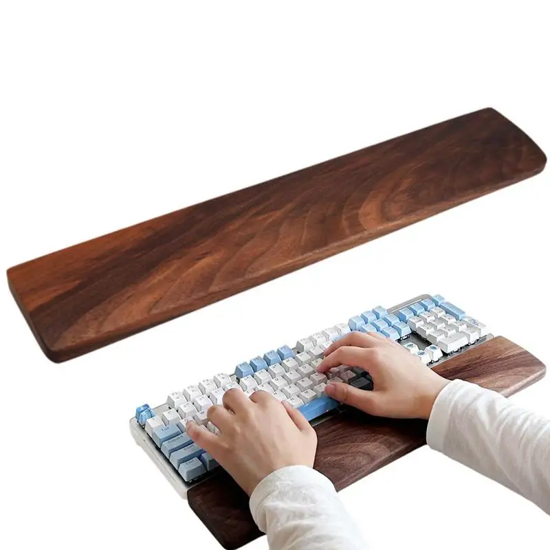 

Walnut Wooden Keyboard Wrist Rest Wood Pad Wrist Support Comfortable Typing To Relieve Wrist Fatigue Ergonomic Gaming Desk