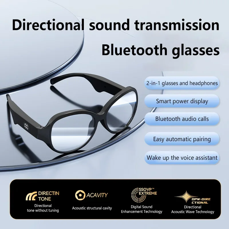 Умные Bluetooth-очки с Bluetooth 5.4, защитой от помех, аудио-наушниками и сенсорным управлением по отпечатку пальца для Apple, Xiaomi, Samsung (art.: 3920dc2fc7a78) - 3920dc2fc7a78